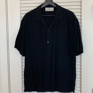 Abercrombie & Fitch Men's Black Sumner Linen Blend Shirt in Size L